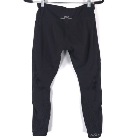 LORNA JANE‎ Phone Pockets Back Mesh Panel Cut Trim Leggings No Size Tag XS-S - Picture 1 of 9